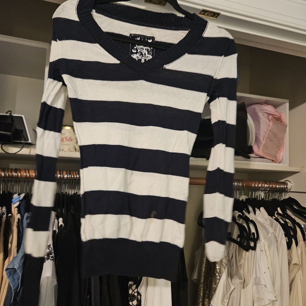 Striped V-Neck Sweater
